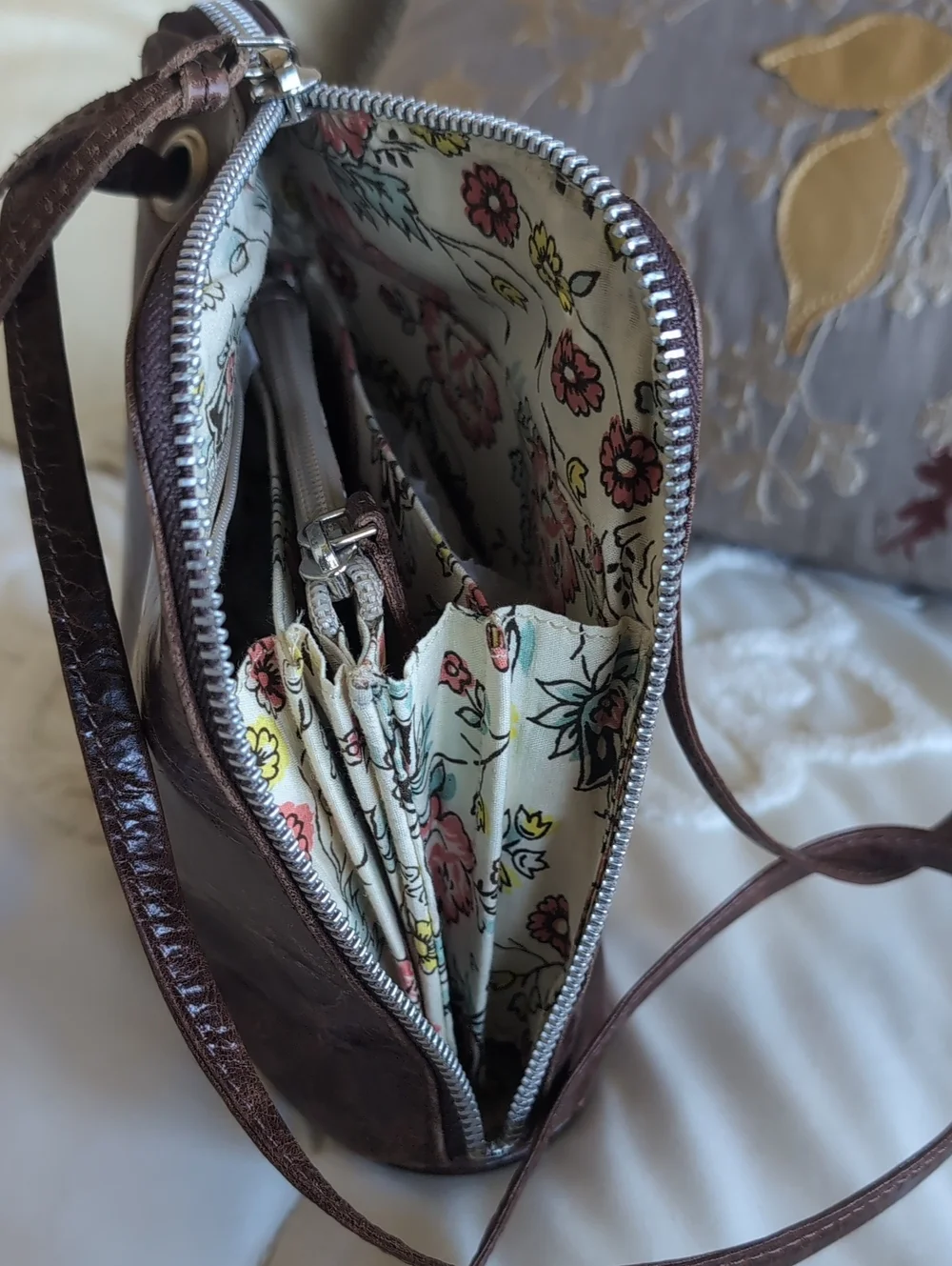 Latico Rustic Butter Soft Marbled Chocolate Leather Organizer/ Wallet Crossbody